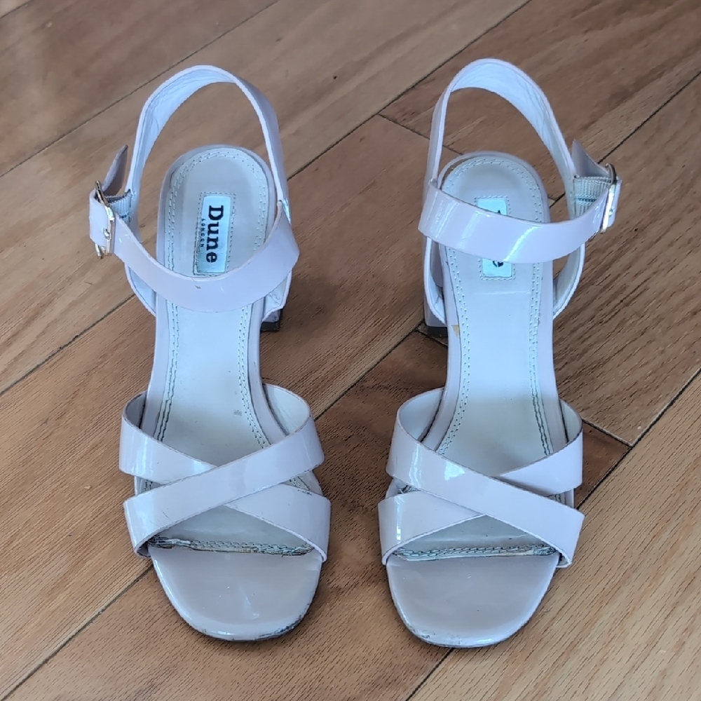 Dune London Cream Heels Crisscross Design